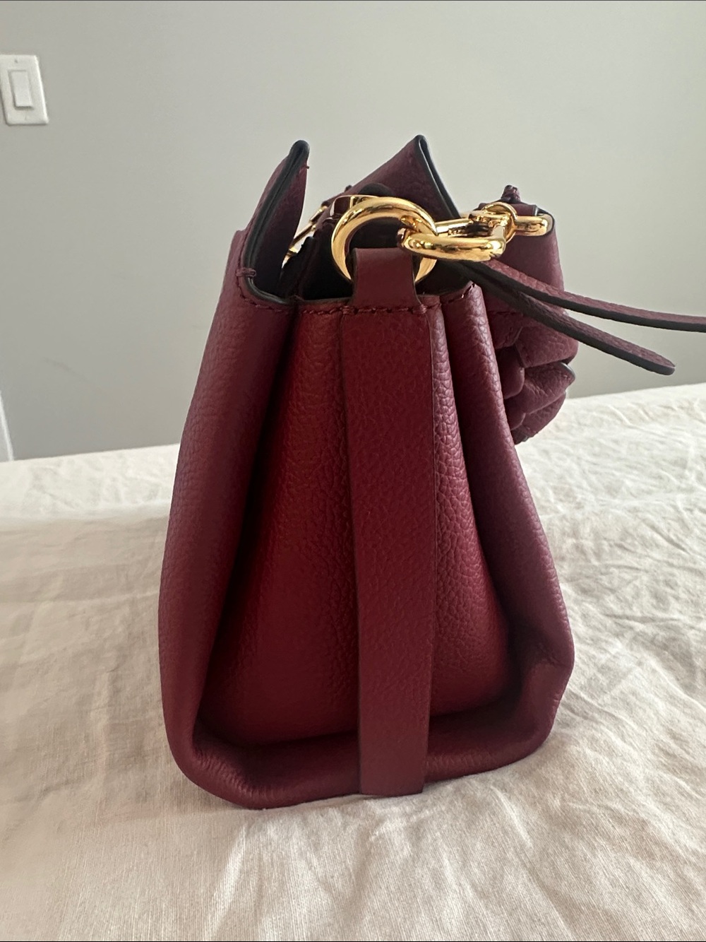 Coccinelle Burgundy Boheme Bag with Braided Handle - Picture 5 of 16